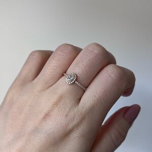 NWT 14K Gold Halo Oval Diamond Engagement Ring